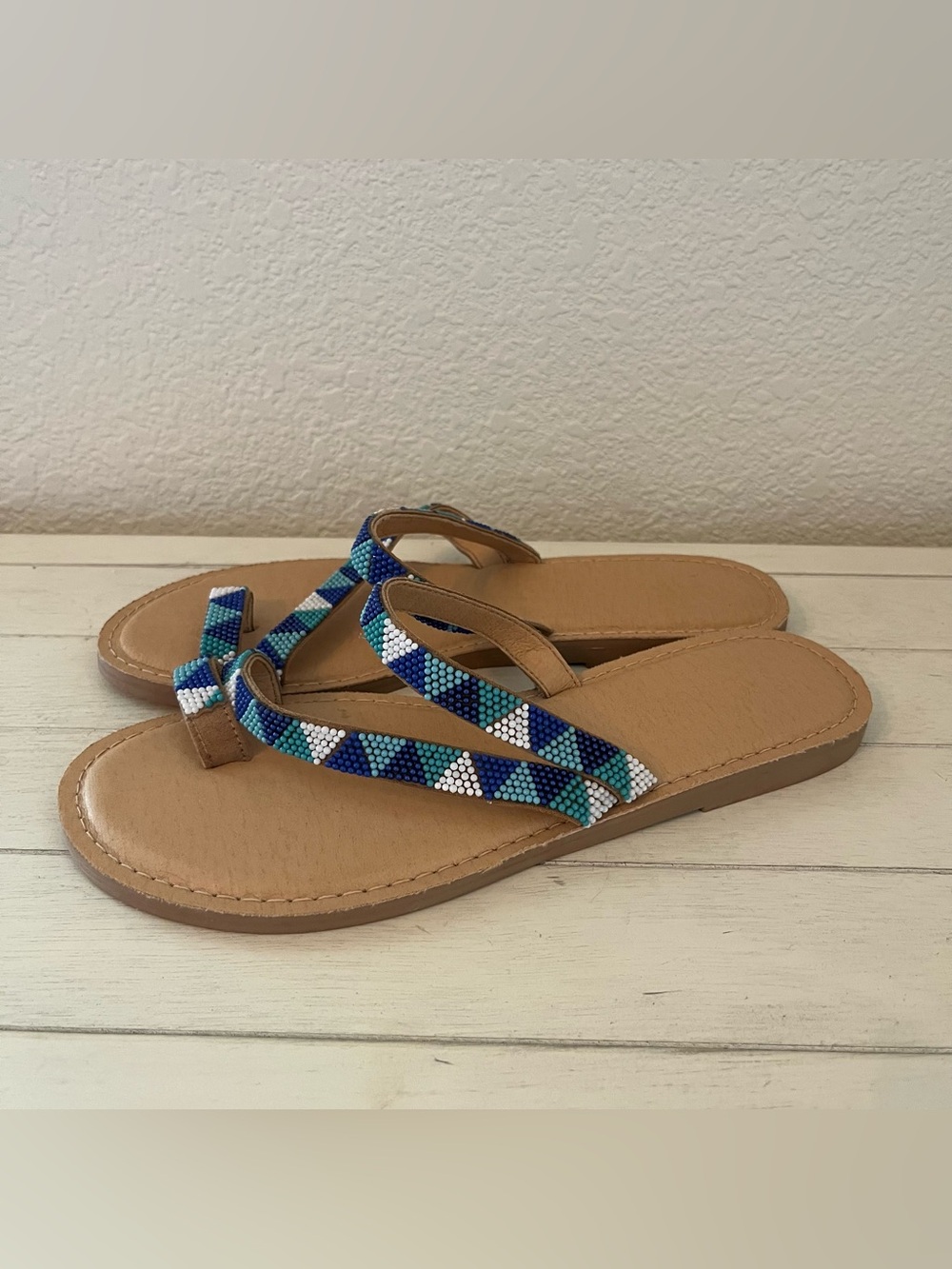 Splendid Women's Capri Thong Sandals Beaded Boho Flip Flops Beach